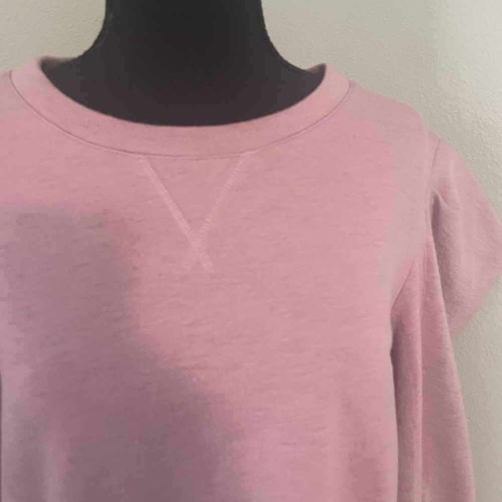 TED BAKER LONDON Womens Sz 5 (US 12) Puff Sleeve Sweatshirt Pink Heathered - Picture 9 of 14